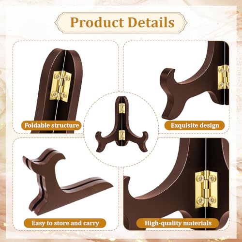 4-Inch Wooden Plate Holder Stand for Display - Fyntave