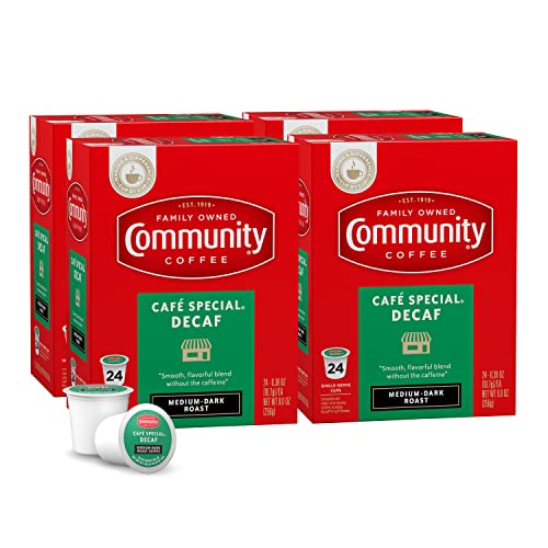 Community Coffee Café Special Decaf Pods - Medium Dark Roast, 96 Count