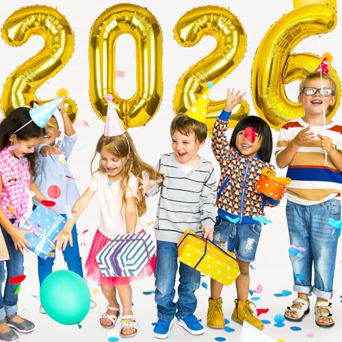 40 Inch Gold Foil Number Balloons for New Year & Graduation Parties