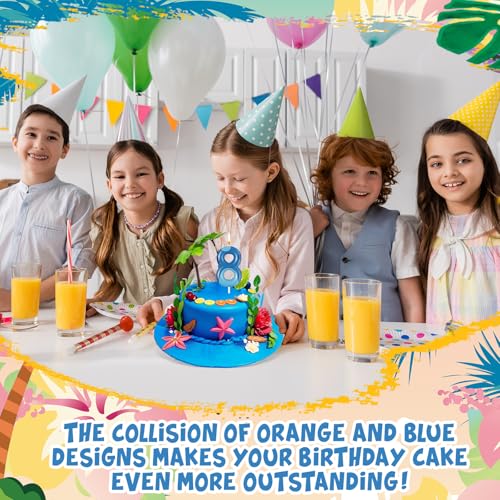 Blue Alien Monster Birthday Cake Candle Topper - 2.36"