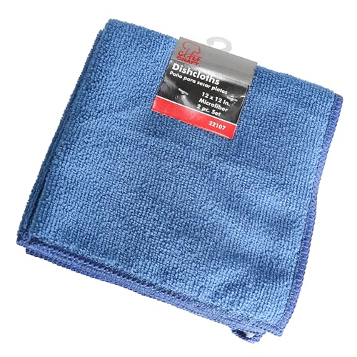 Super Absorbent Microfiber Dishcloths - 2 Pack, Blue 12x12"