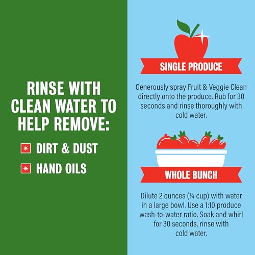 Rebel Green Fruit and Vegetable Cleaner, Natural Plant-Derived Wash