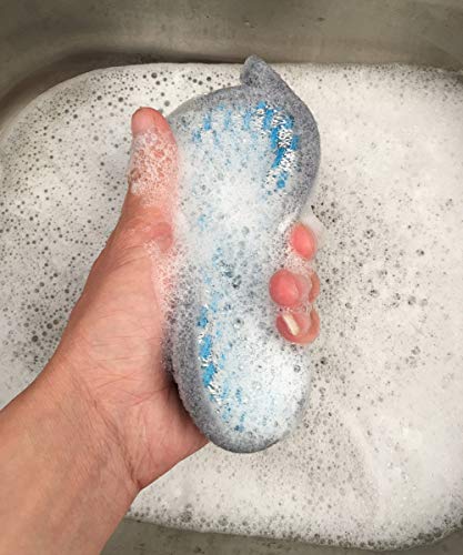 HOVhomeDEVP Non-Scratch Kitchen Scrub Sponges - Dual-Sided, Blue, 6 Pack