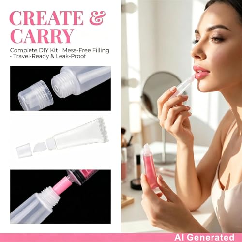 MODADOG 8 Pack Refillable Lip Gloss Tubes 8ml Empty Containers with Wand