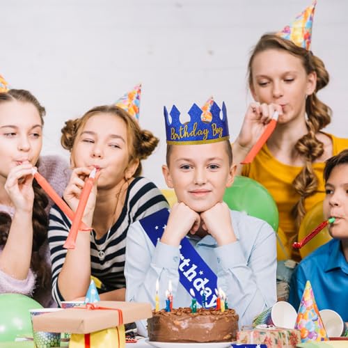 Blue Birthday Boy Crown Hat - King Party Accessory Set