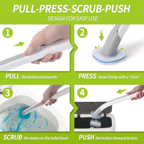 IVYROLL Toilet Bowl Cleaner Wand Refills 7 Pack Compatible with Clorox - Deep Cleaning