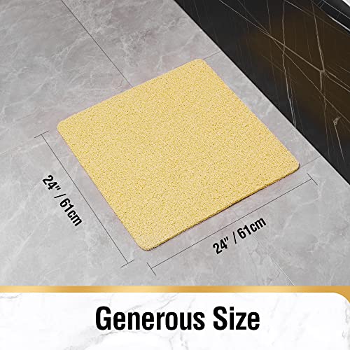 HITSLAM Non-Slip Bathtub Mat 24x24 Inch Soft PVC Quick Drying