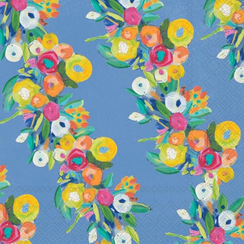 IHR Floral Cocktail Napkins 3-Ply Paper Party Supplies 5" x 5" 20-Count