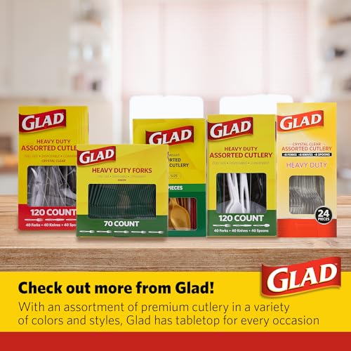 Glad Clear Disposable Plastic Spoons - 24 Count, Sturdy & Reusable