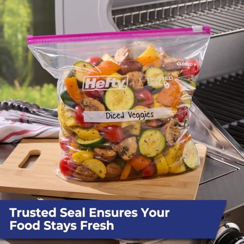 Hefty Slider Gallon Storage Bags, 66 Count - Extra Strong Seal