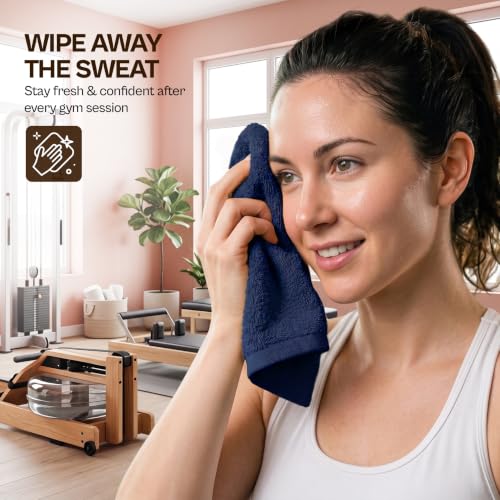 Utopia Towels 12-Pack Cotton Washcloth Set - Soft, Highly Absorbent, Navy