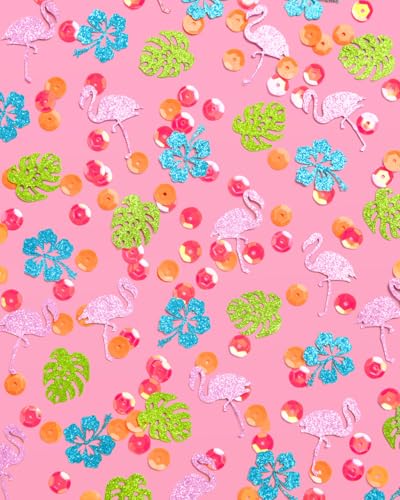 Flamingo & Palm Tree Confetti - 200 pcs Tropical Party Decor