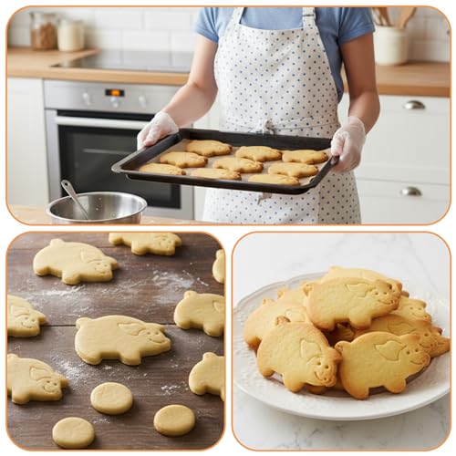 Pig Cookie Cutters Set 6-Piece Stainless Steel Mexican Bread Molds