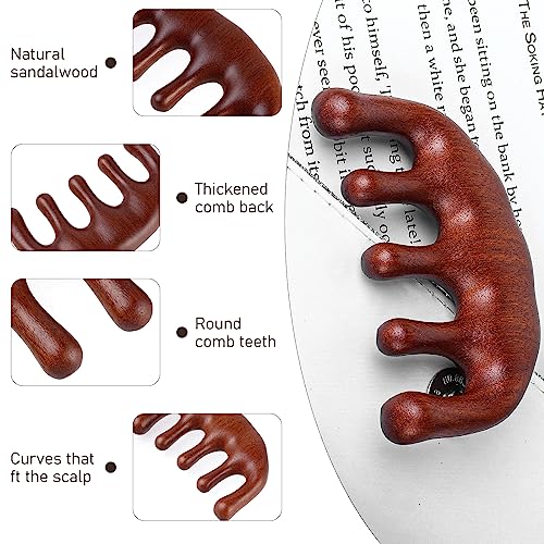 Amaxiu Wooden Sandalwood Massage Comb Anti-Static Wide Tooth Scalp Comb