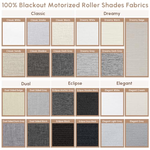 No Drill 100% Blackout Motorized Blinds with Remote Control