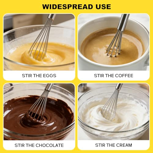 NileHome Mini Stainless Steel Whisk Set - 5 & 7 Inch Kitchen Whisks