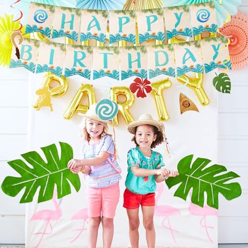 Chanaco Tropical Moana Birthday Decoration Set - Blue Party Supplies