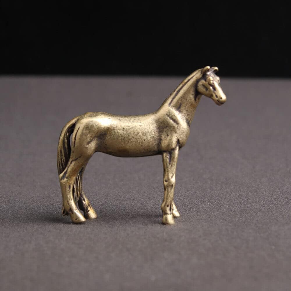 TEAMWILL Brass Horse Figurines - Elegant Animal Statues for Home or Office Décor | Small Size