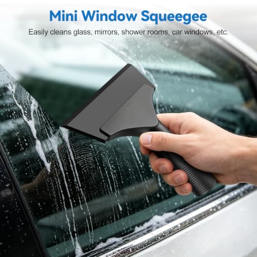 SetSail Small 5-Inch Window Squeegee with Rubber Blade - Black