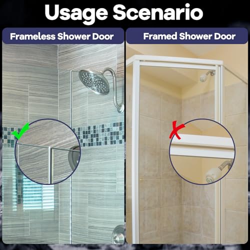 Stainless Steel Shower Door Hooks - 7 Inch, Drilling-Free, 3 Pack