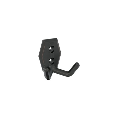 Amerock H37008ORB | Benton Double Prong Decorative Wall Hook | Oil Rubbed Bronze Hook for Coats, Hats, Backpacks, Bags | Hooks for Bathroom, Bedroom, Closet, Entryway, Laundry Room, Office
