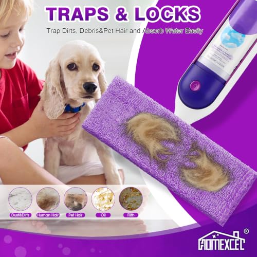 HOMEXCEL Microfiber Mop Pads for Swiffer PowerMop 4 Pack - Washable & Reusable