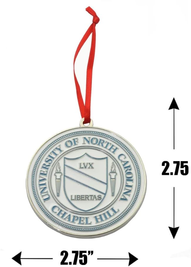 North Carolina Tar Heels University Seal Metal Christmas Ornament - Official College Spirit