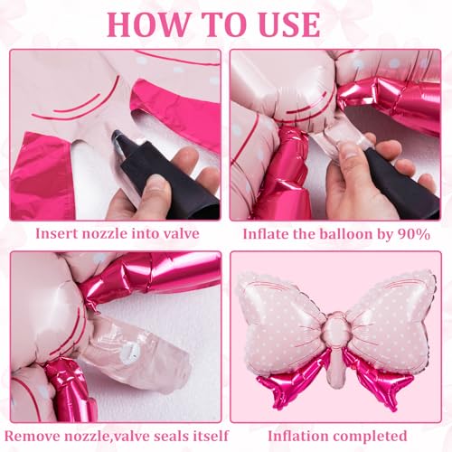 32-Inch Number 2 Balloon Set with Crown & Bows - Pink Princess Party Decor
