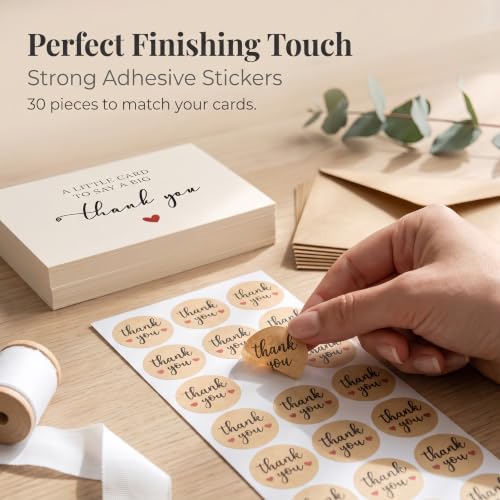XXINMOH 25-Pack Premium Thank You Cards with Envelopes, 350GSM Cardstock