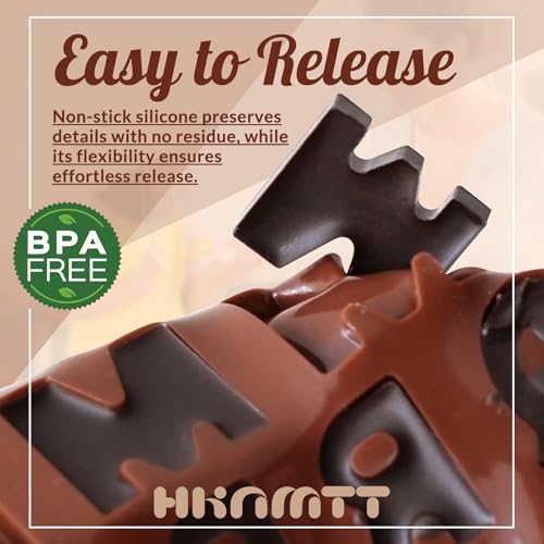 HKNMTT Mini Letter Silicone Molds for Cake & Chocolate Decorating - 2PCS