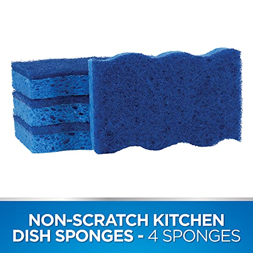Dawn Non-Scratch Kitchen Dish Sponges - Durable Cellulose Scrubbers, 4 Pack