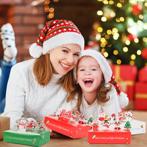 Christmas Bakery Cookie Boxes with Window - 18 Pack, 3 Styles for Holiday Party Favors