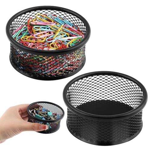 Stackable Mesh Paper Clip Holder for Desk, 2 Pack - Office Organization