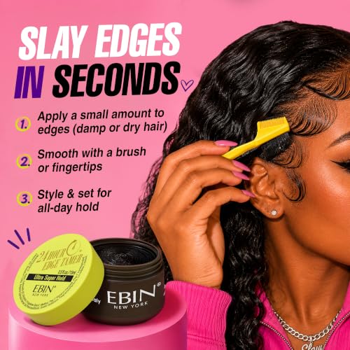 EBIN NEW YORK 24 Hour Edge Tamer Ultra Super Hold Gel, 0.5 Fl Oz