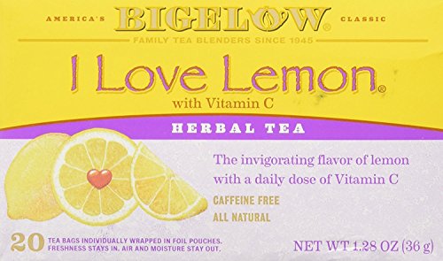 Bigelow I Love Lemon Tea Bags - Natural, Caffeine-Free, Vitamin C, 20 Count (Pack of 3)