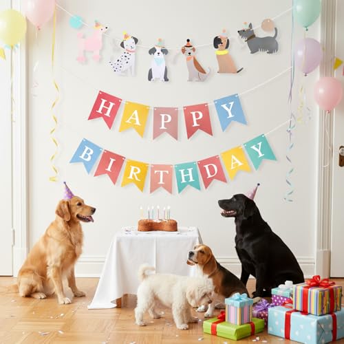 Puppy Birthday Banner Decoration for Dog Parties - Quilax