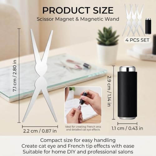 Cat Eye Nail Magnet Set, 4 Pcs French Tip Gel Polish Art Tools