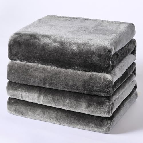 420 GSM Cozy Throw Blanket for Couch - Dark Grey 50''x70''