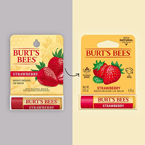 Burt's Bees Moisturizing Lip Balm, Strawberry, 0.15 oz