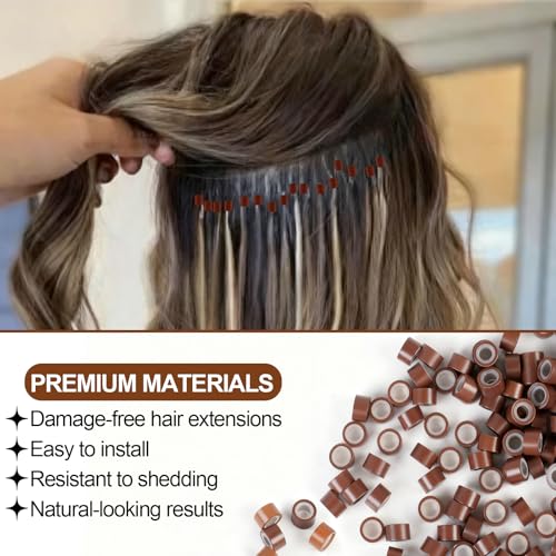 1000 Pcs Silicone Lined Micro Links Beads 5mm Hair Extension Rings