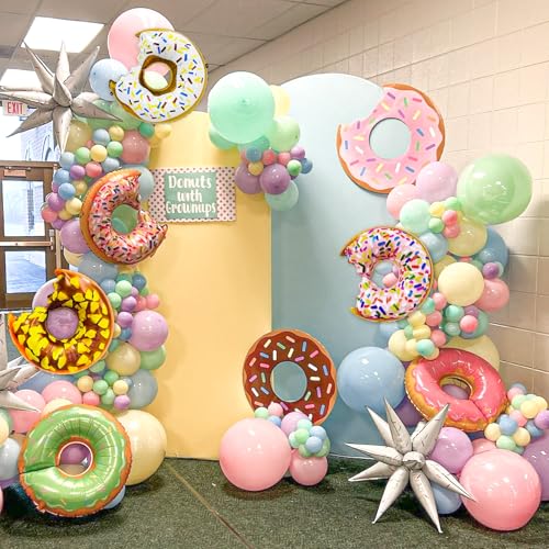 Giant Pink Donut Foil Balloons Set – 6 Pack for Birthday Decor