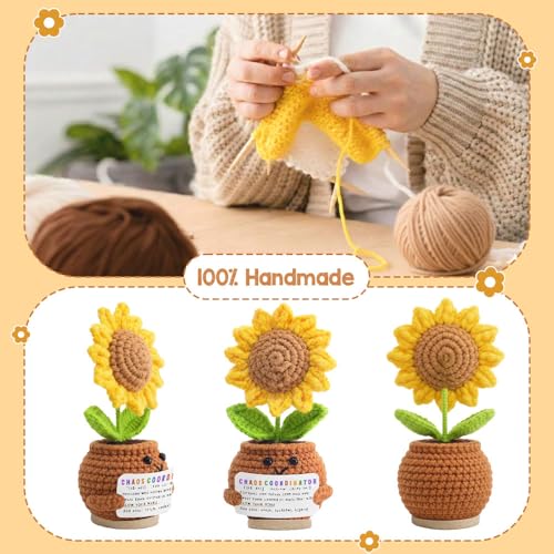 Handmade Crochet Sunflower Gift for Coworkers & Teachers