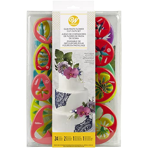 Wilton Gum Paste Flower Cut-Outs Set - Make Gorgeous Gum Paste Flowers for Your Desserts, Instruction Book Included for Gum Paste Flowers, 28-Piece