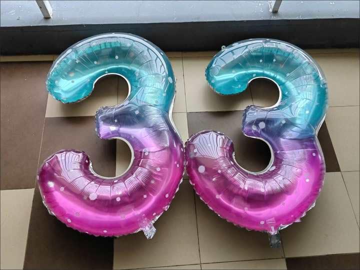 Number 4 Starry Sky Foil Birthday Balloon 40 Inch Party Decoration