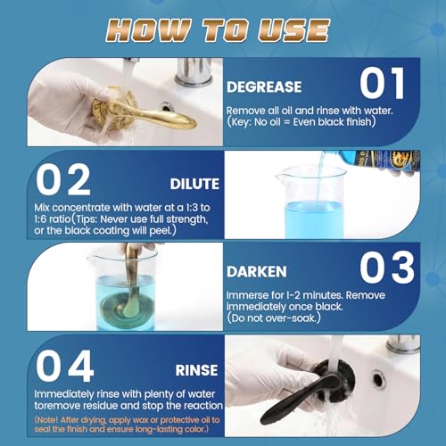 DIY Brass & Copper Blackening Solution - 3.5 OZ Patina for Metal Finishing