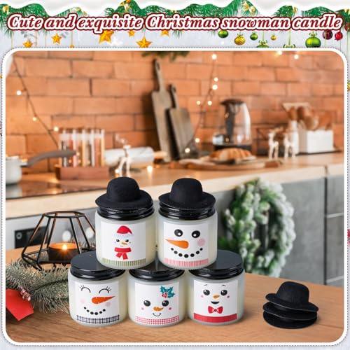Christmas Snowman Candles Set - 24 Pcs Holiday Gift with Mini Hats