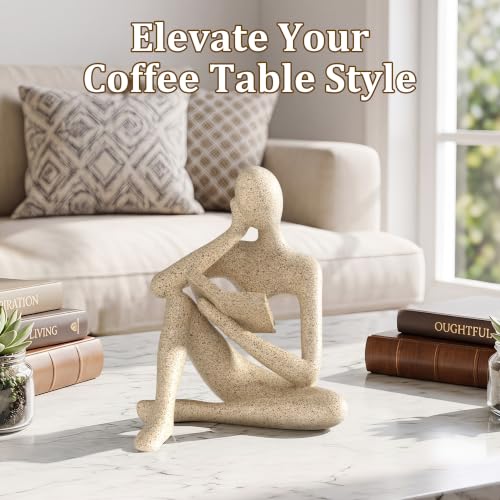 Large Thinker Statue Resin Sculpture for Home Decor - Modern Accent