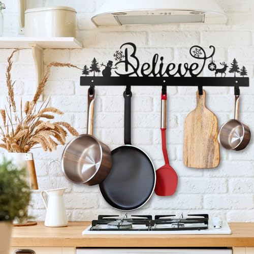 Christmas Stocking Wall Rack with 5 Hangers - Holiday Decor Organizer