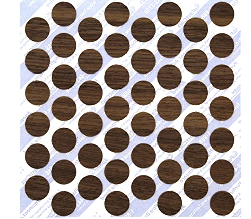 FastCap 9/16" Walnut Adhesive Cover Caps - 52 Per Sheet