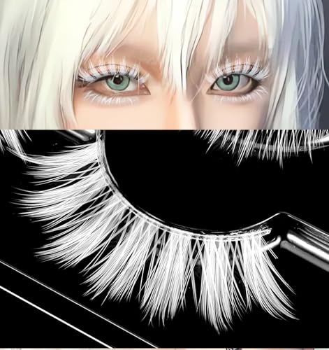 Thrymme White Lashes for Anime Cosplay & Manga Makeup